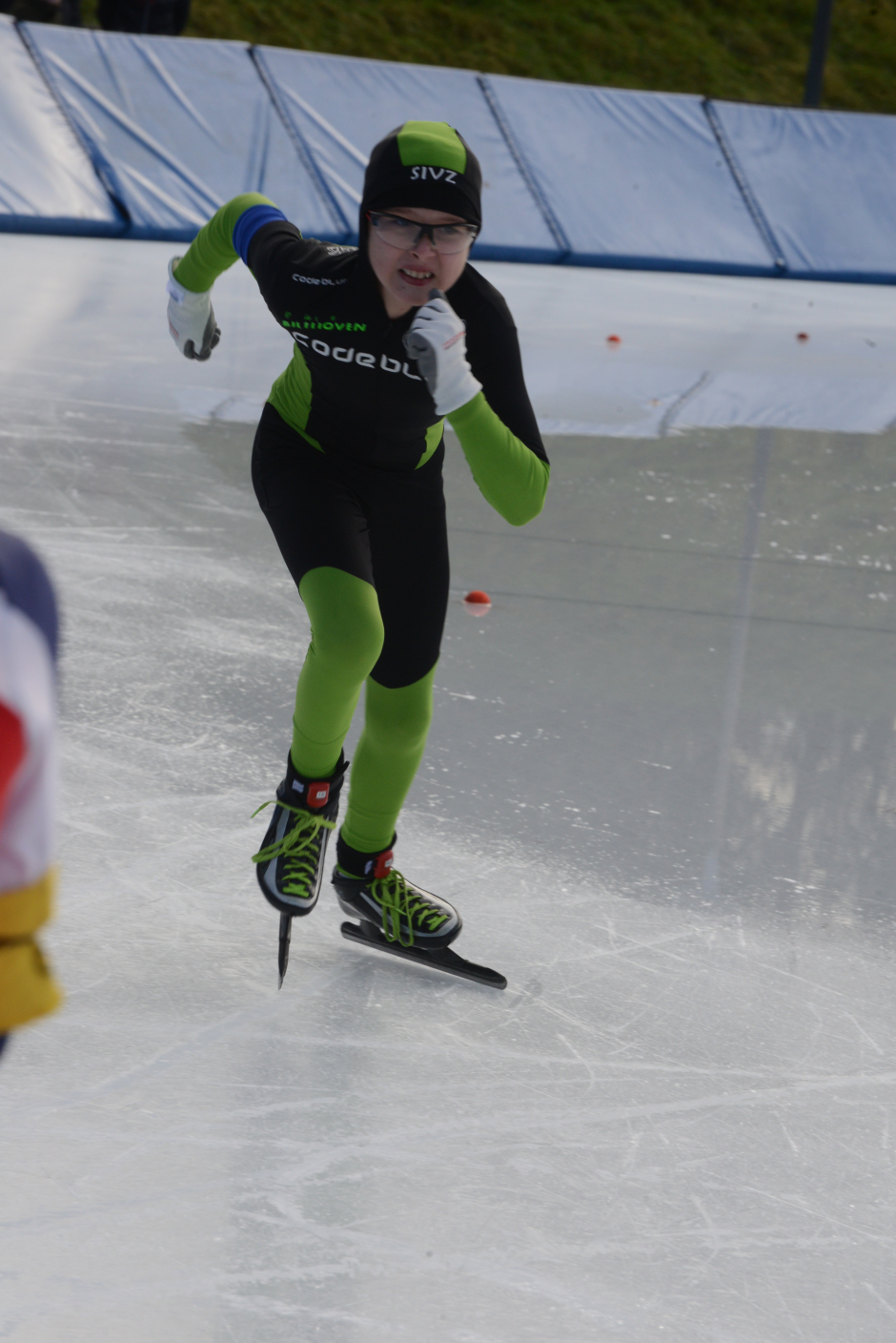 Lo&iuml;c Crielaers start van de 500m
